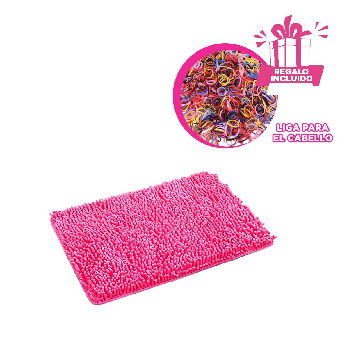 ALFOMBRILLA RECTANGULAR DE MICROFIBRA 40X60CM FUCSIA PARA USO DIARIO Y+LIGAS REGALO - 2