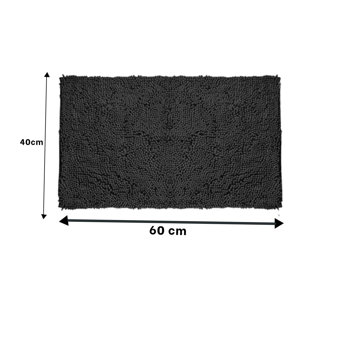 PACK6 CUBREPISO RECTANGULAR DECORATIVO DE MICROFIBRA 40X60CM NEGRO Y+REGALO STICKER - 4