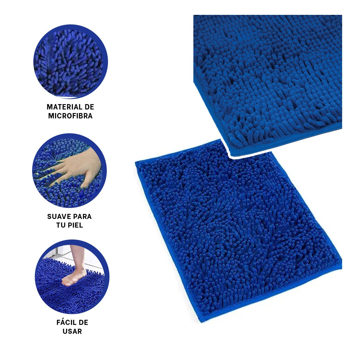PROTECTOR RECTANGULAR DE PISO MICROFIBRA 40X60CM AZUL ELECTRICO PARA CASA Y+POST IT - 5