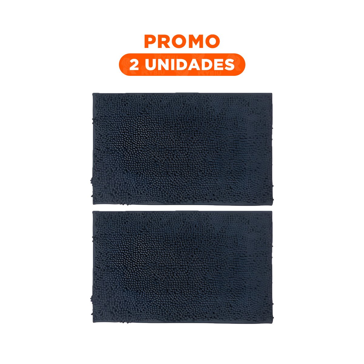PACK2 TAPETE RECTANGULAR PRACTICO DE MICROFIBRA 40X60CM PLOMO OSCURO Y+REGALO STICKER - 1