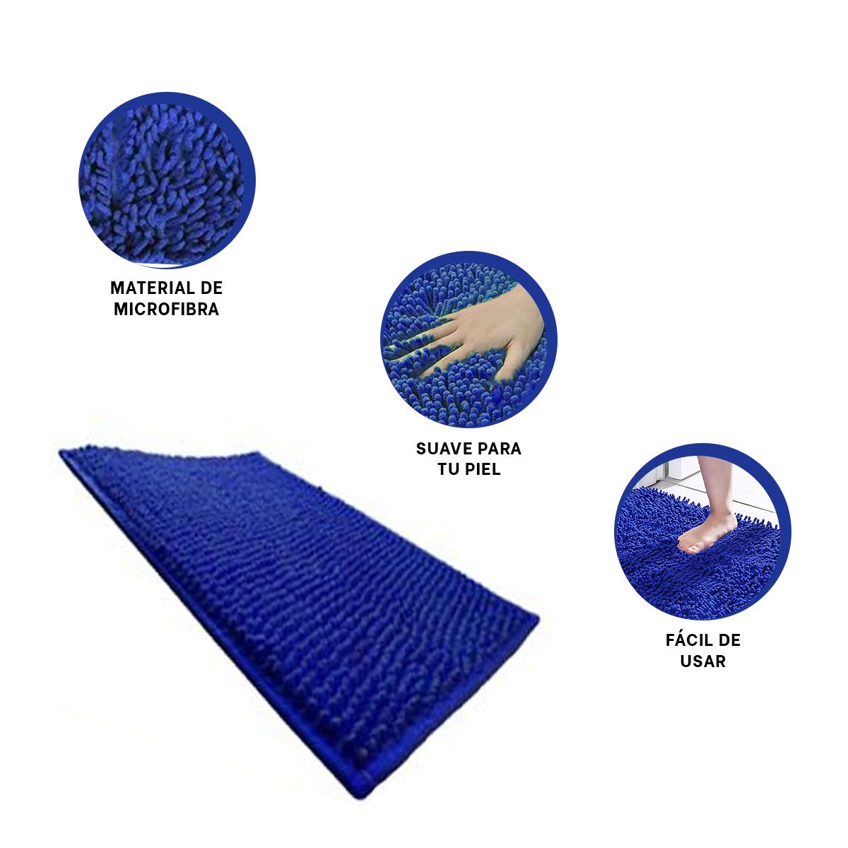 PROTECTOR RECTANGULAR DE PISO MICROFIBRA 40X60CM AZUL PARA CASA Y+POST IT - 5