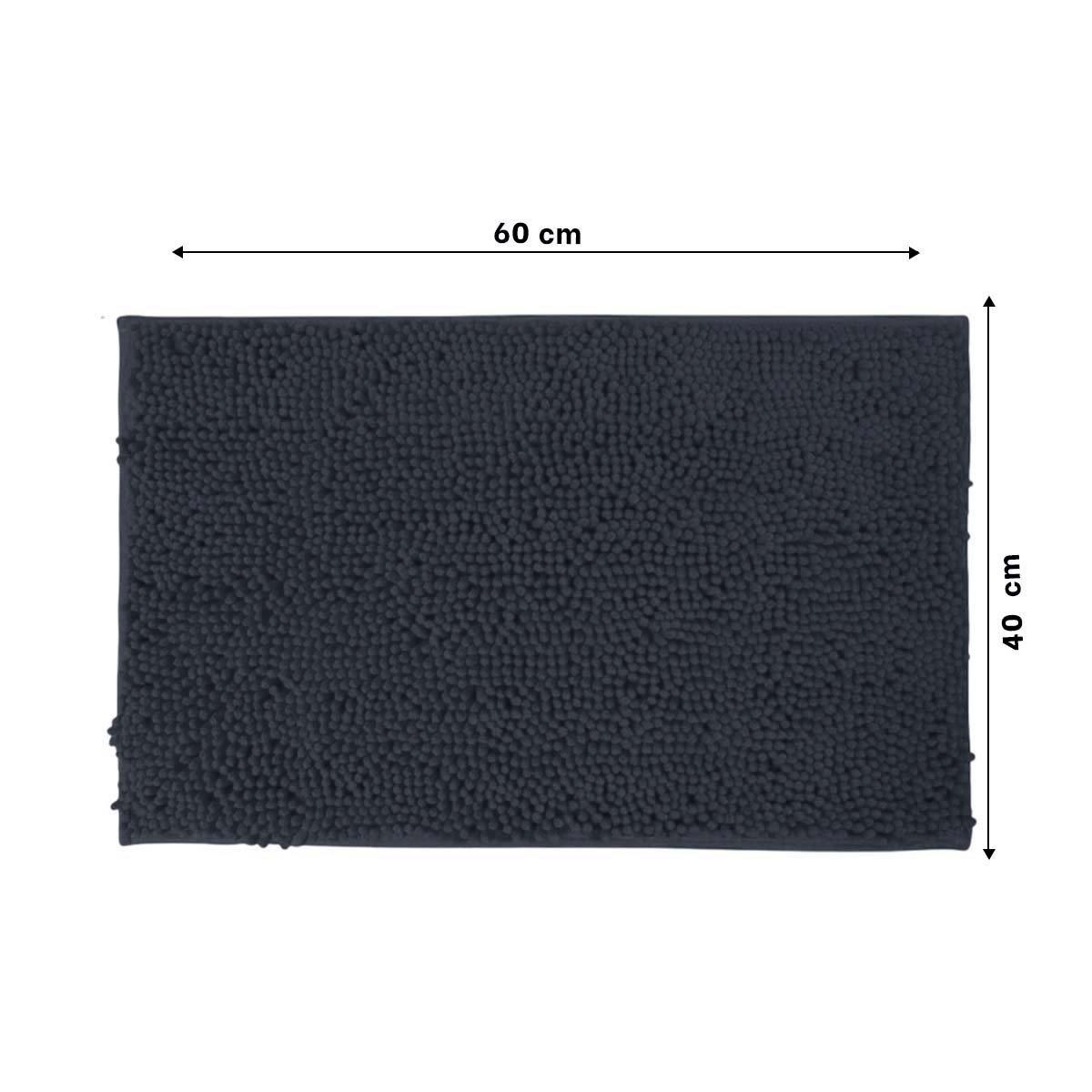 PACK4 TAPETE RECTANGULAR CONFORTABLE DE MICROFIBRA 40X60CM PLOMO OSCURO Y+PAPEL REGALO - 4