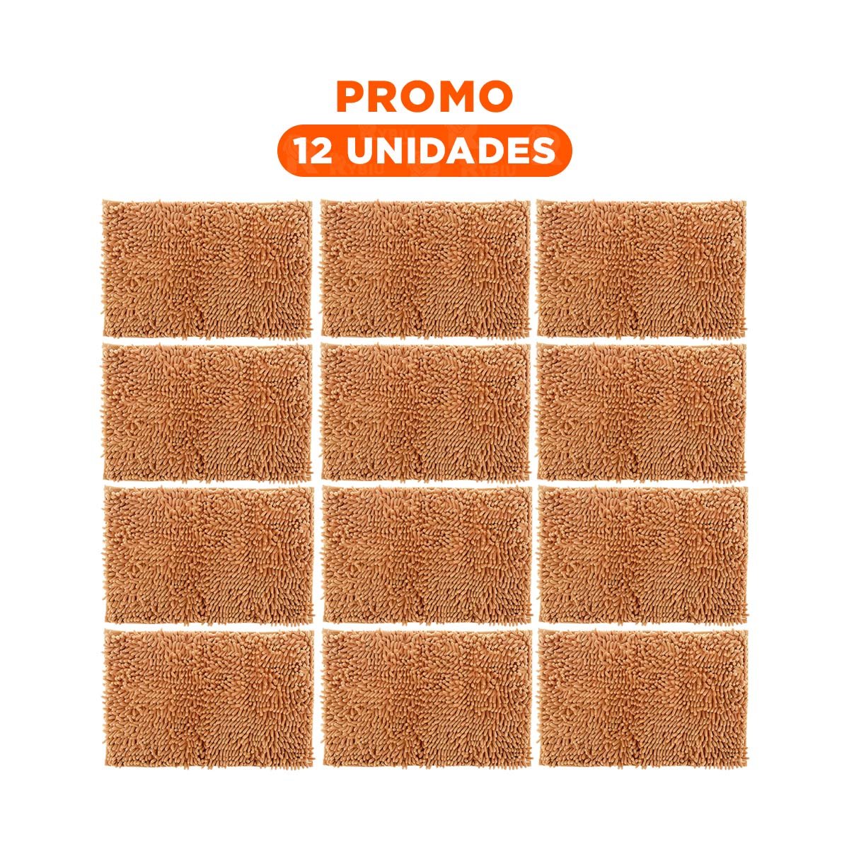 PACK12 ALFOMBRILLA RECTANGULAR ANTIDESLIZANTE DE MICROFIBRA 40X60CM MOSTAZA - 1