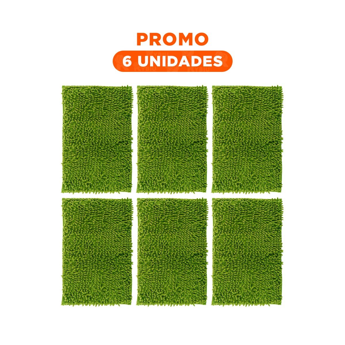 PACK6 SUPERFICIE DECORATIVA RECTANGULAR DE MICROFIBRA VERDE LIMON 40 X 60 CM Y+REGALO STICKER - 1