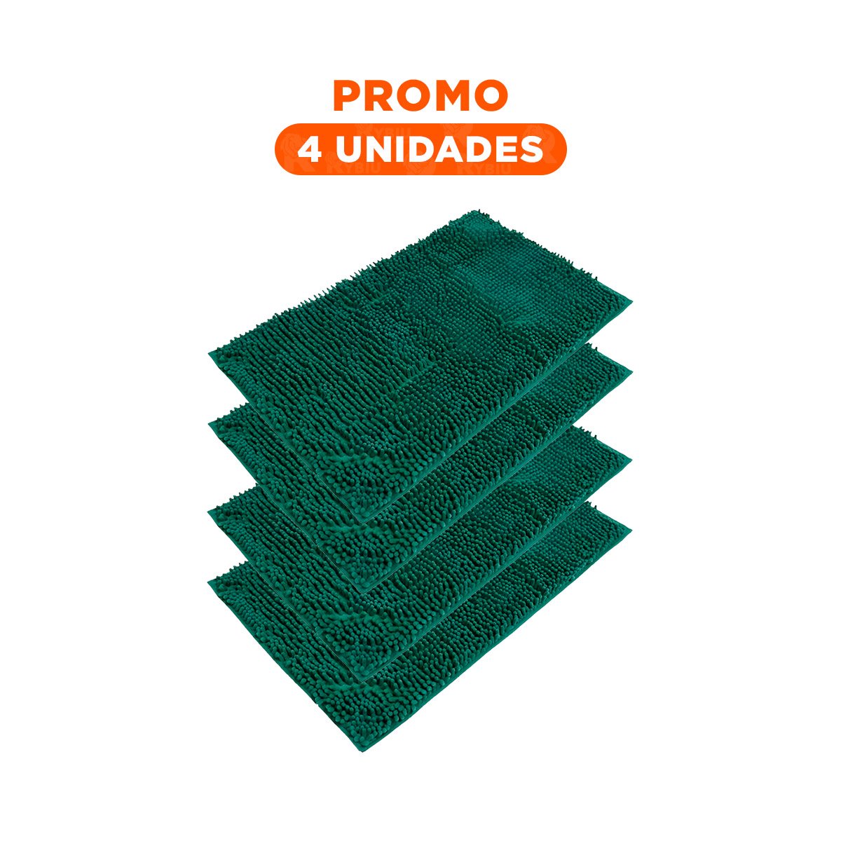 PACK4 ALFOMBRILLA RECTANGULAR DE MICROFIBRA 40X60CM VERDE OSCURO PARA CASA - 1