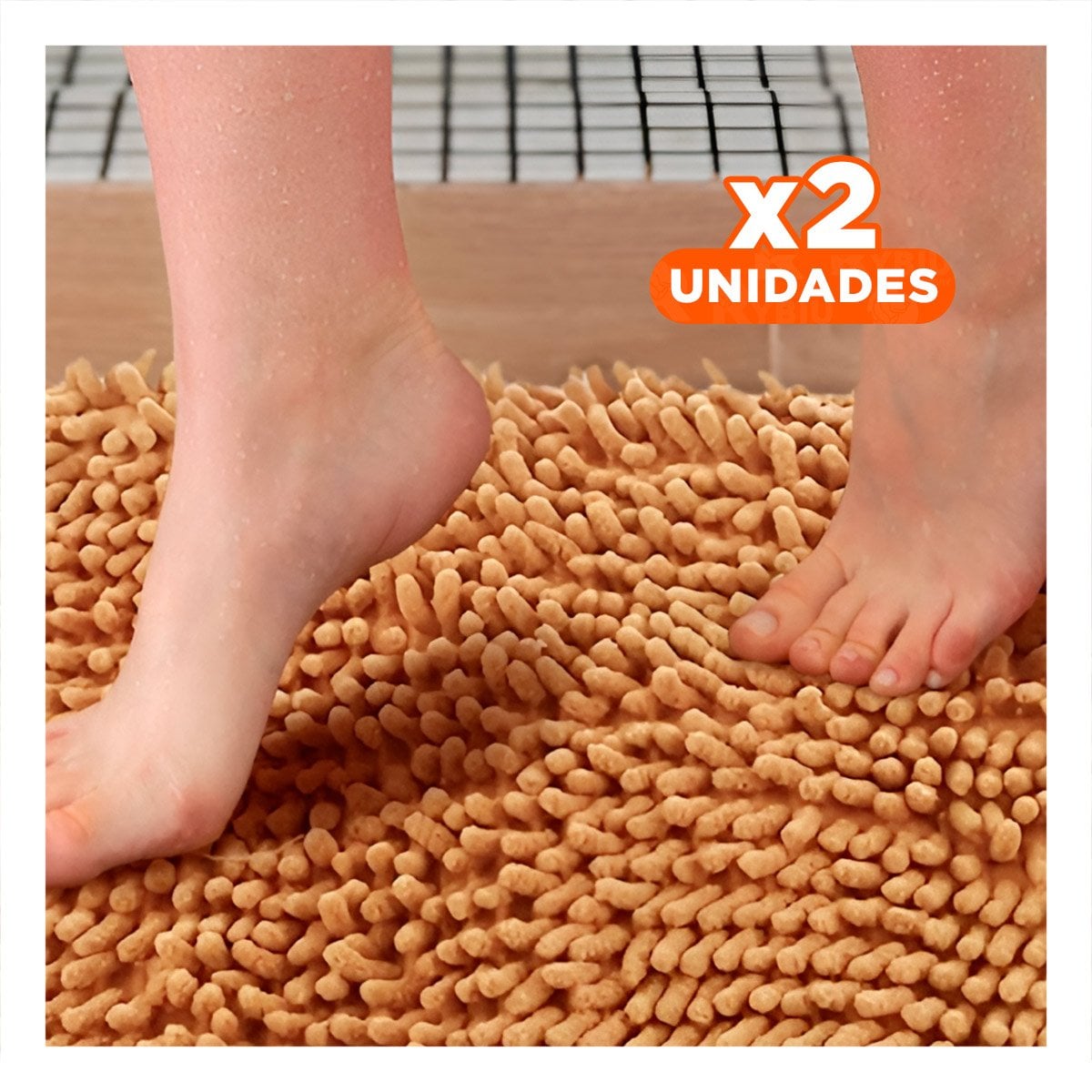 PACK2 ALFOMBRA RECTANGULAR SUAVE DE MICROFIBRA 40X60CM MOSTAZA PARA HOGAR Y+PAPEL REGALO - 1