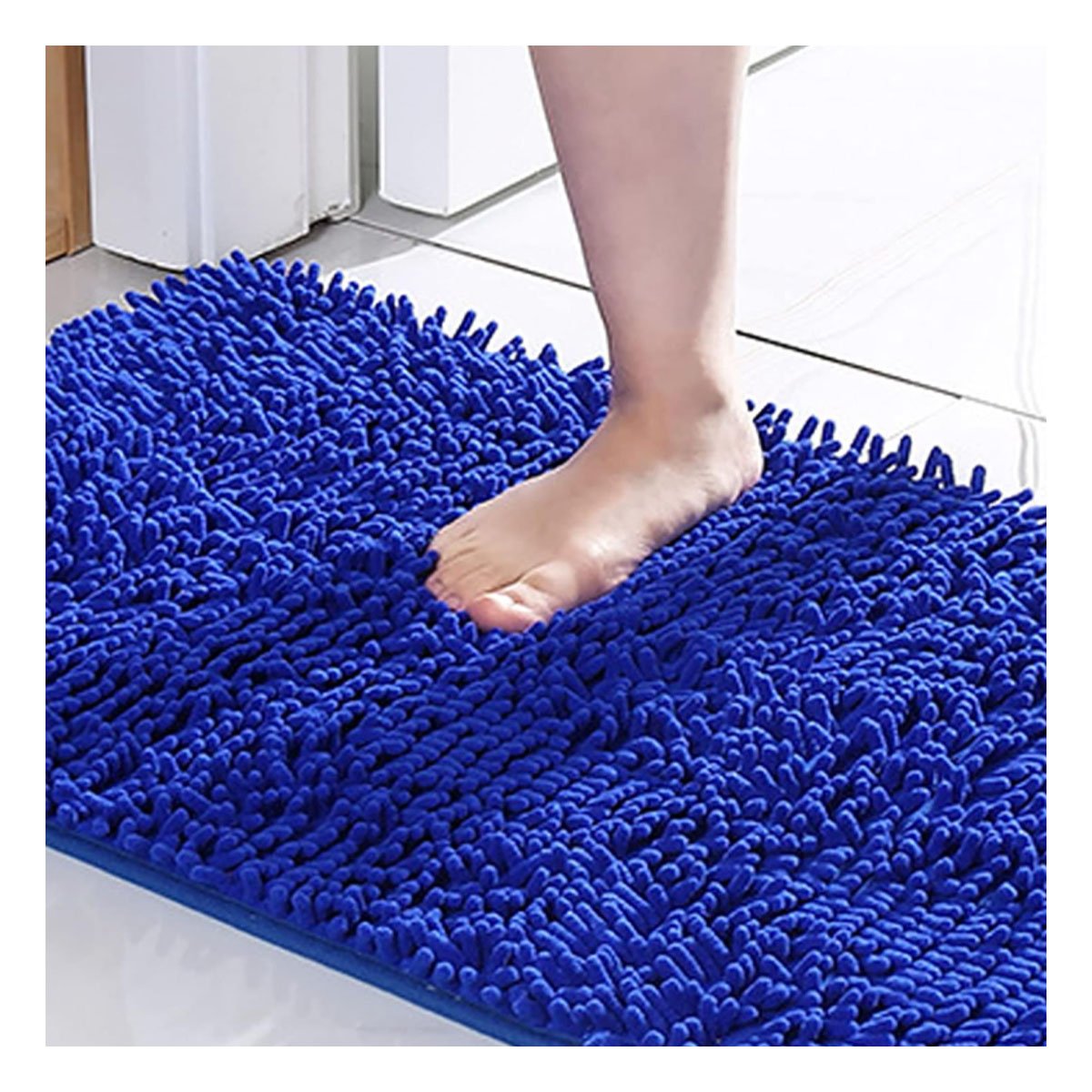 TAPIZ RECTANGULAR DE MICROFIBRA 40X60CM AZUL ELECTRICO PARA ESPACIOS DEL HOGAR Y+REGALO STICKER - 2