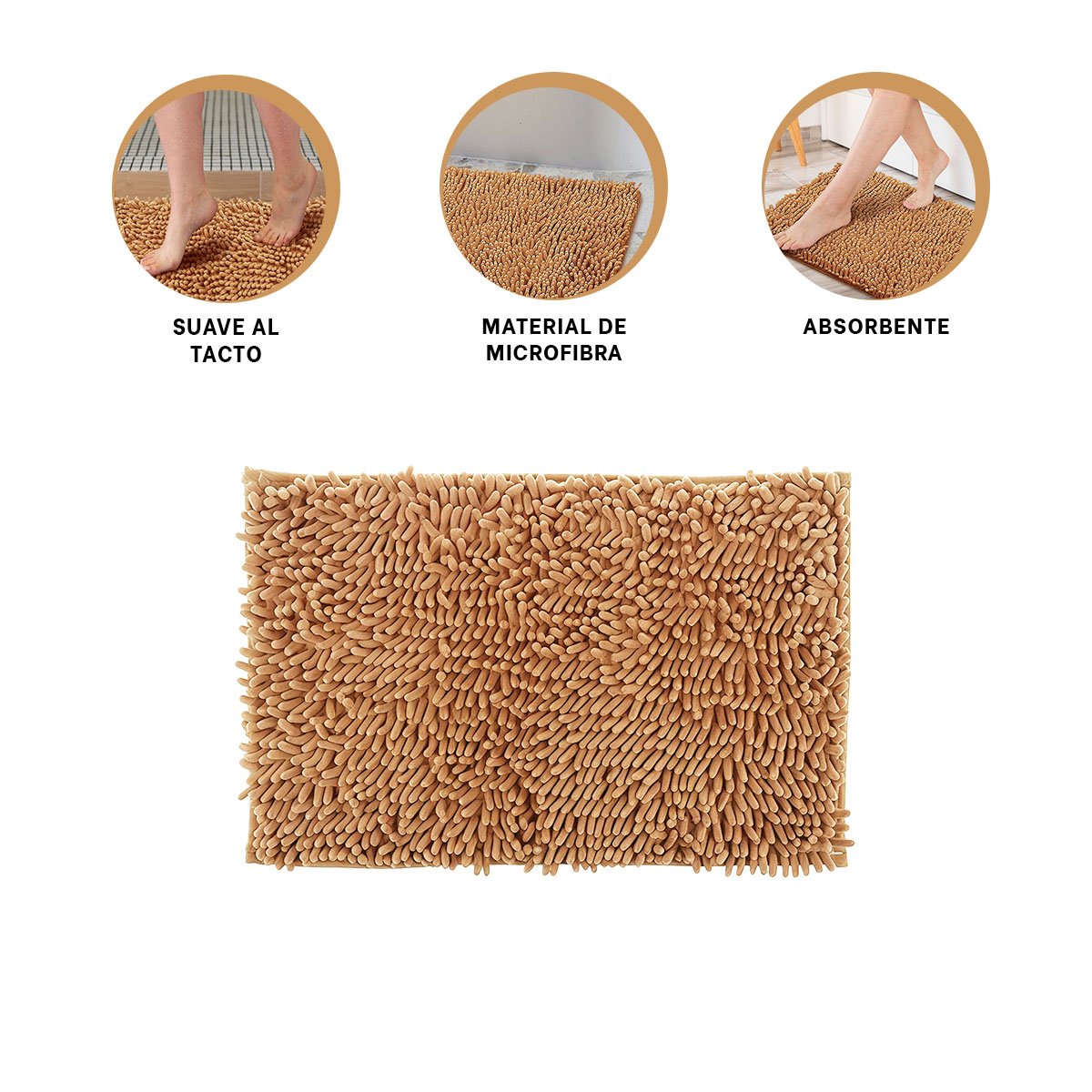 ALFOMBRA RECTANGULAR DE MICROFIBRA 40X60CM MOSTAZA PARA AMBIENTES Y+PAPEL REGALO - 5
