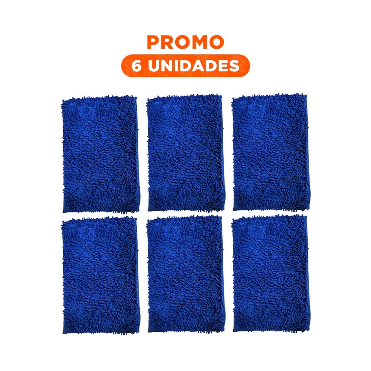 PACK6 TAPETE RECTANGULAR DE PISO MICROFIBRA 40X60CM AZUL PARA ZONA INTERIOR Y+REGALO STICKER - 1