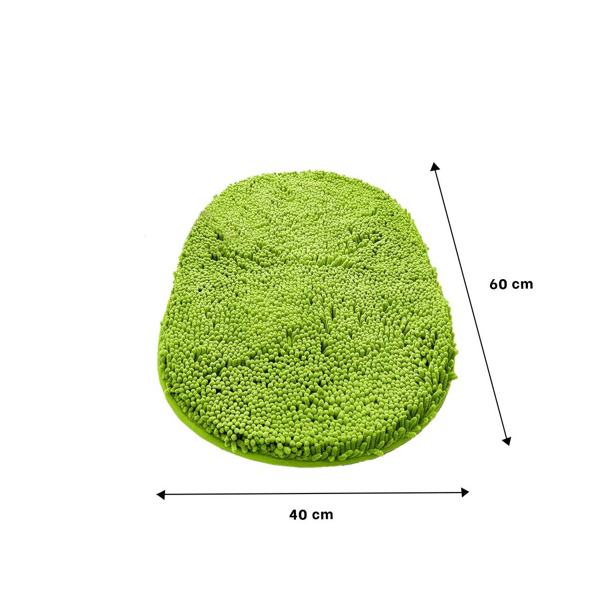 PACK4 TAPETE OVALADO ACOLCHADO DE MICROFIBRA 40X60CM VERDE LIMON - 4