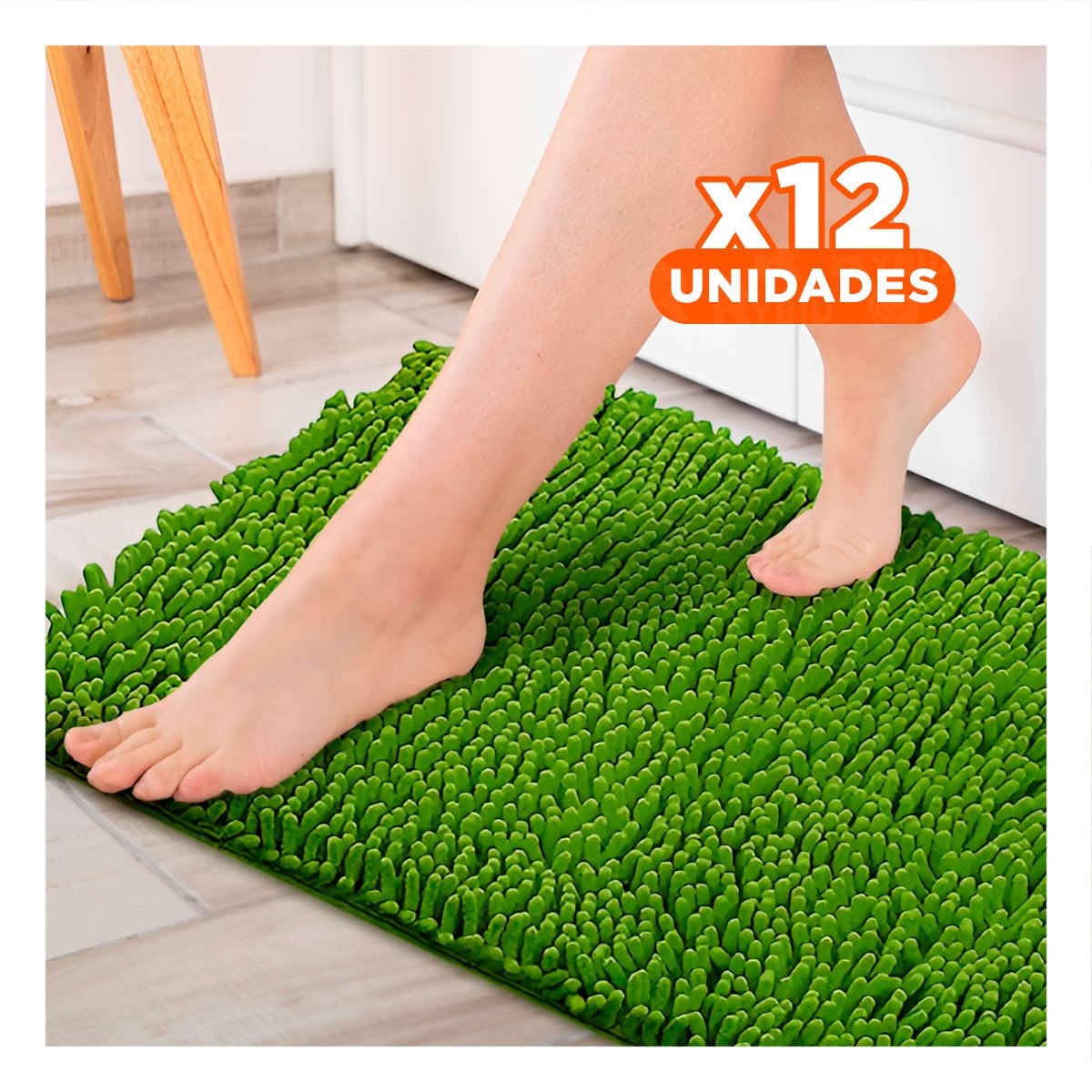 PACK12 COMPLEMENTO DECORATIVO RECTANGULAR DE MICROFIBRA VERDE LIMON 40 X 60 CM Y+PAPEL REGALO - 1