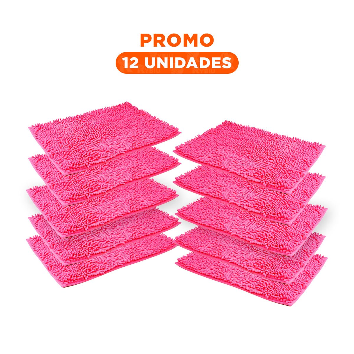 PACK12 TAPETE RECTANGULAR DE PISO MICROFIBRA 40X60CM FUCSIA INTERIOR - 1