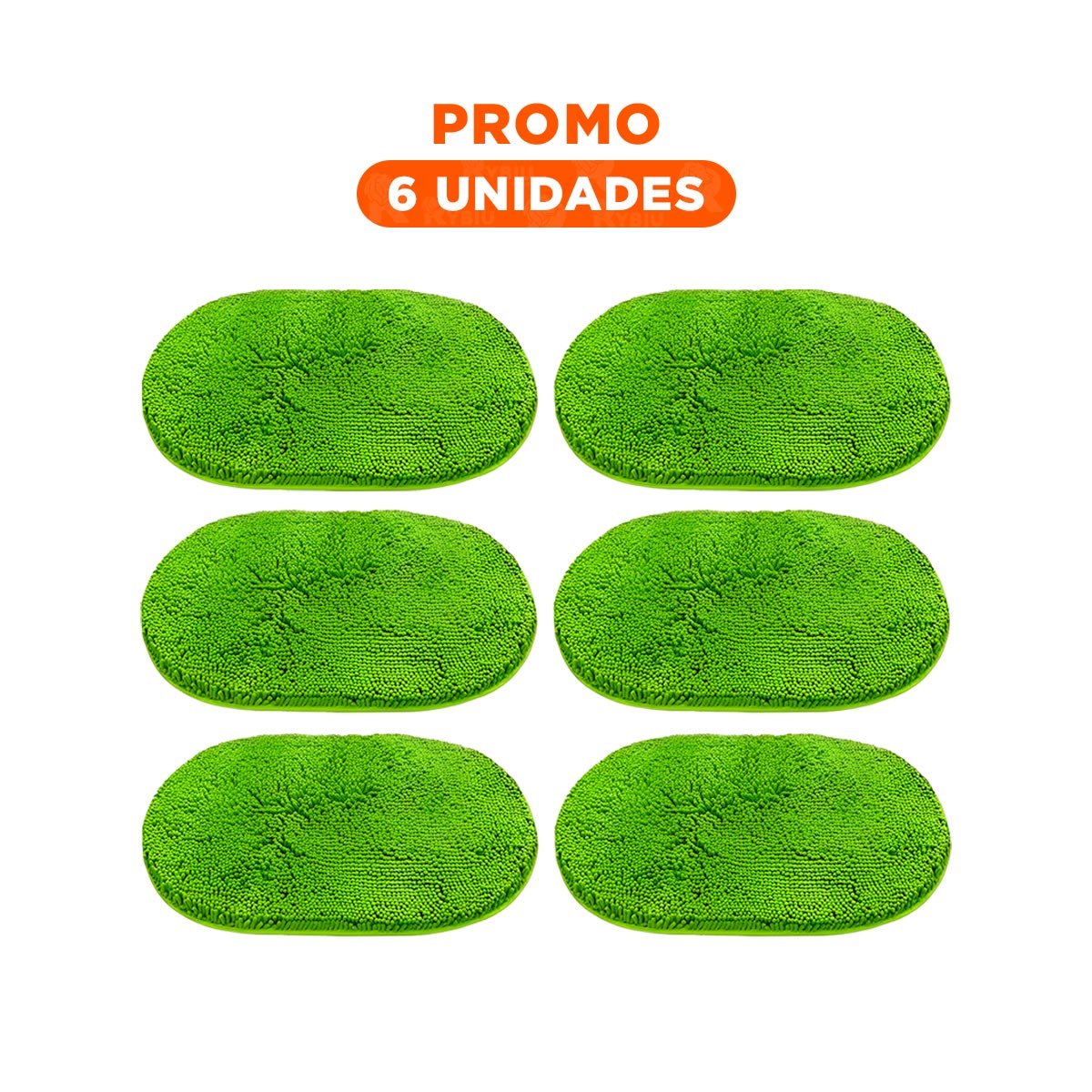 PACK6 TAPETE OVALADO DE MICROFIBRA 40X60CM VERDE LIMON DECORATIVO Y+REGALO STICKER - 1