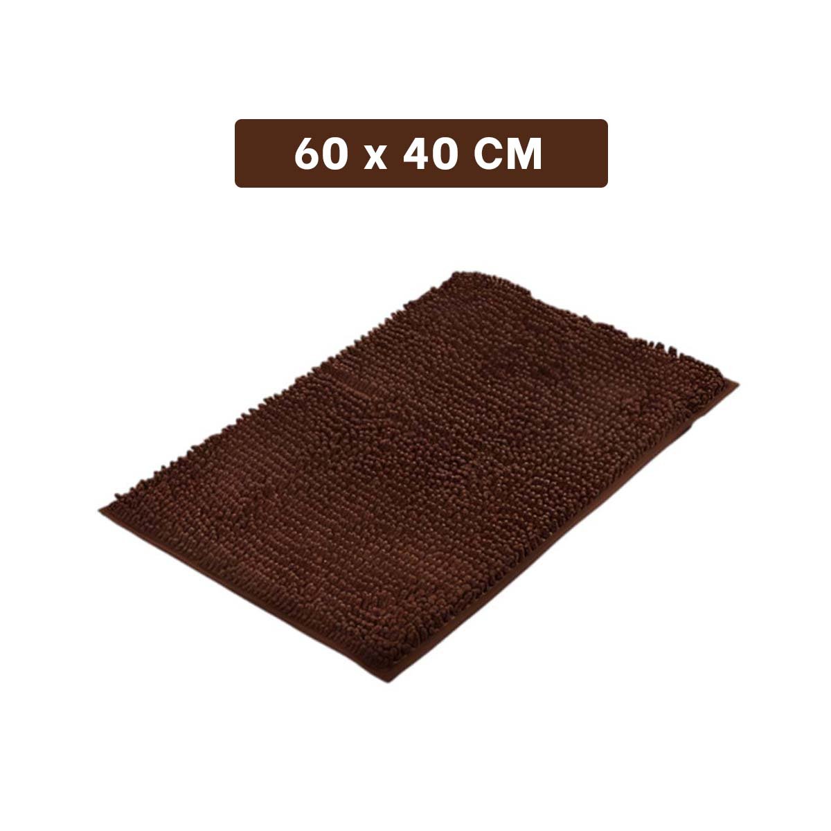 PACK2 TAPIZ RECTANGULAR DECORATIVO DE MICROFIBRA 40X60CM MARRON PARA HOGAR Y+REGALO STICKER - 4
