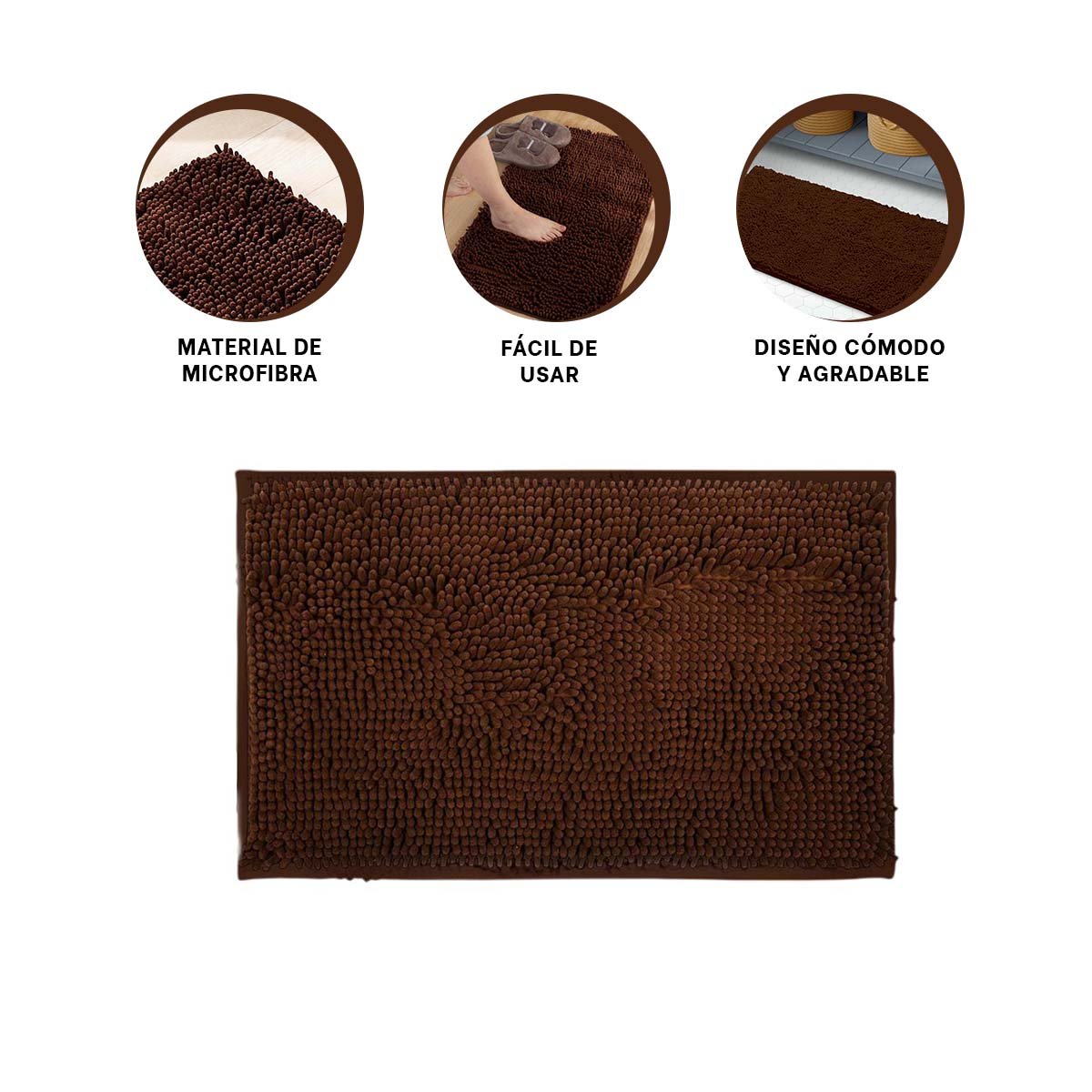 ALFOMBRILLA RECTANGULAR DE MICROFIBRA 40X60CM MARRON PARA USO INTERIOR Y+POST IT - 5