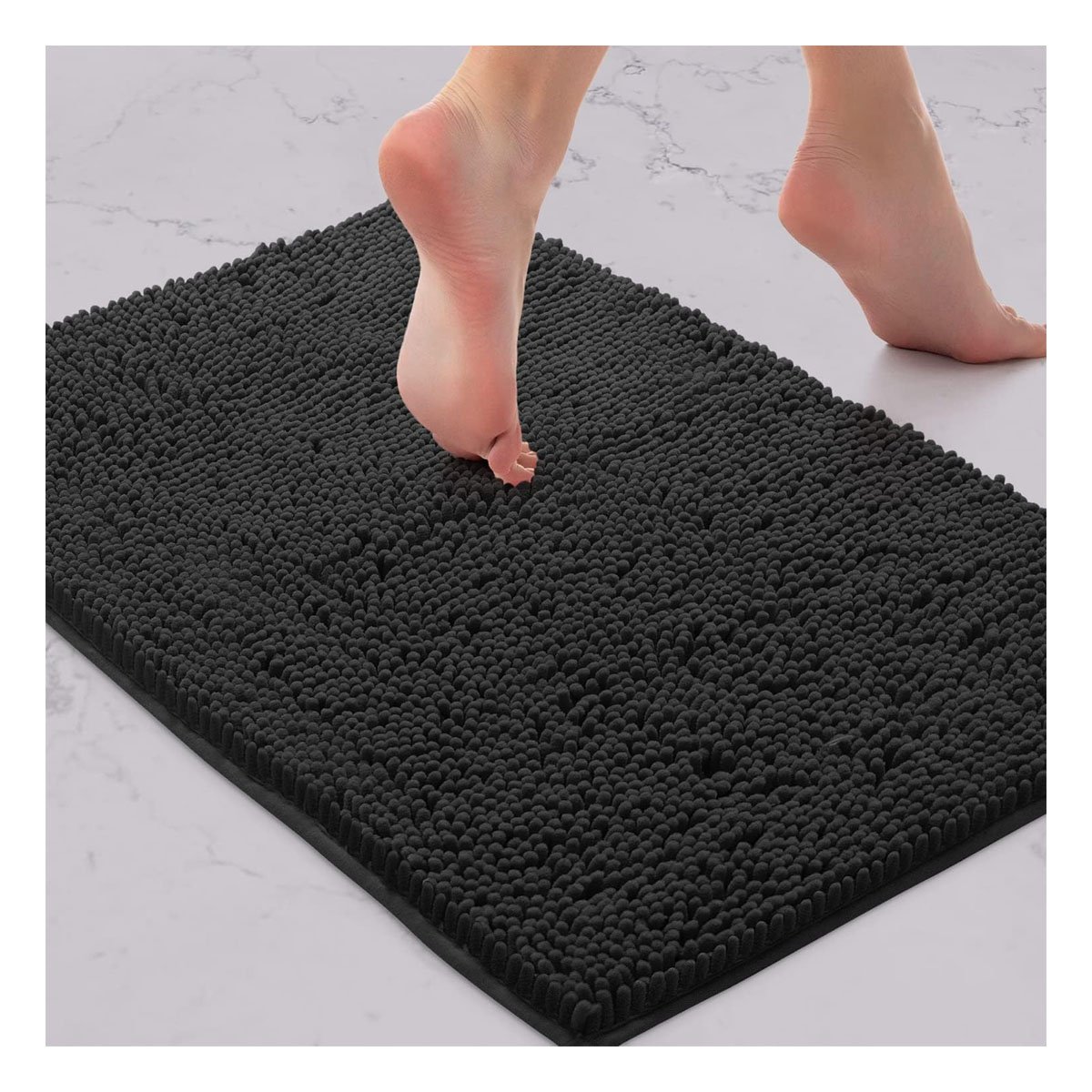 PACK12 TAPETE RECTANGULAR LIVIANO DE MICROFIBRA 40X60CM NEGRO PARA CASA Y+PAPEL REGALO - 2