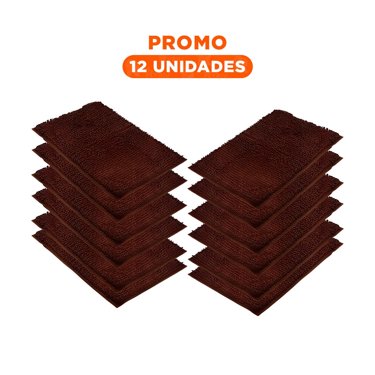 PACK12 ALFOMBRILLA RECTANGULAR DECORATIVA MICROFIBRA 40X60CM MARRON PARA HOGAR - 1