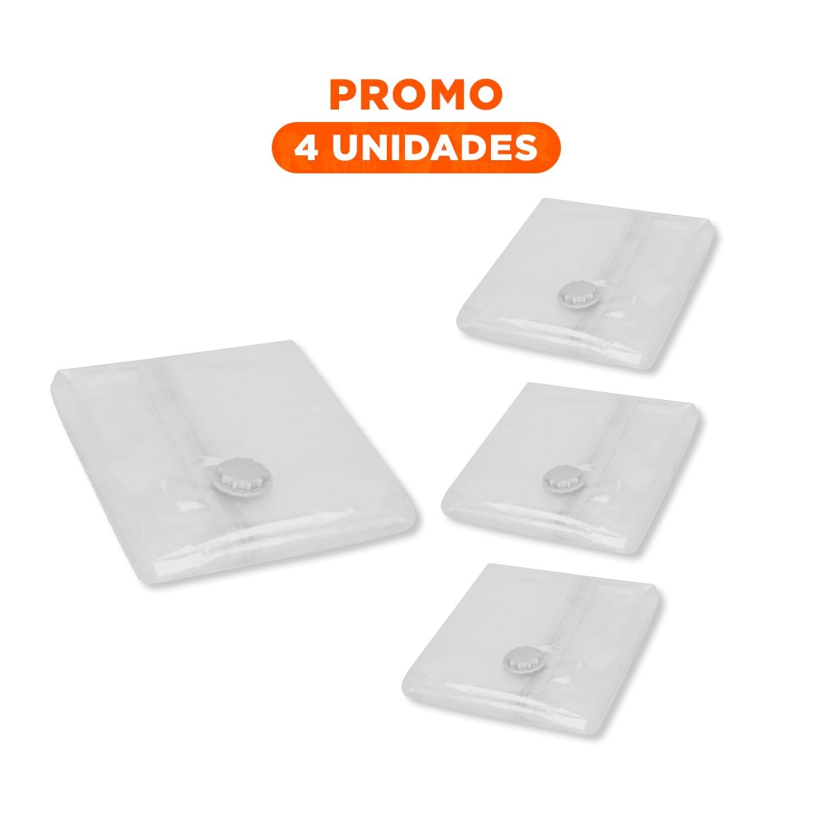 PACK4 CONTENEDOR HERMETICO AL VACIO 68X98CM NARANJA PARA HOGAR - 1