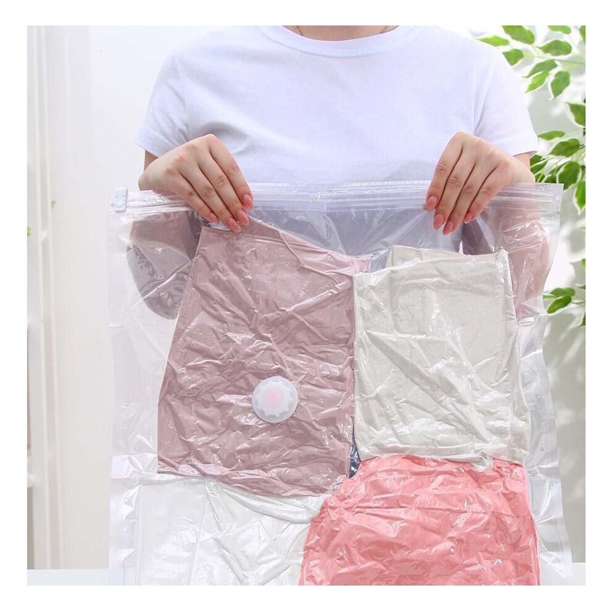 PACK2 FUNDA AL VACIO 90X120CM ANARANJADO PARA ORGANIZAR ROPA Y OPTIMIZAR Y+REGALO STICKER - 3