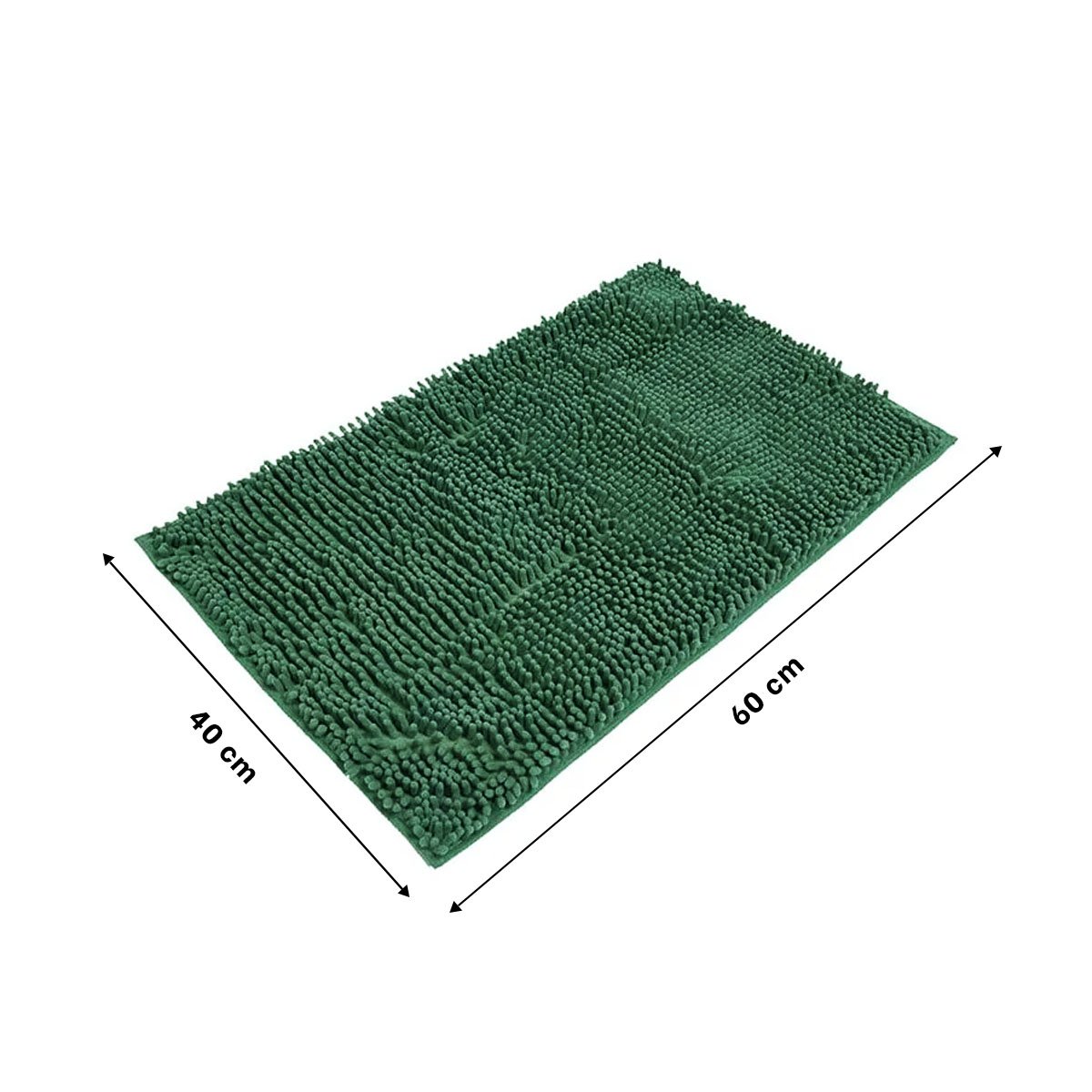 TAPETE RECTANGULAR DE MICROFIBRA 40X60CM VERDE OSCURO PARA PISO DE BANO - 4