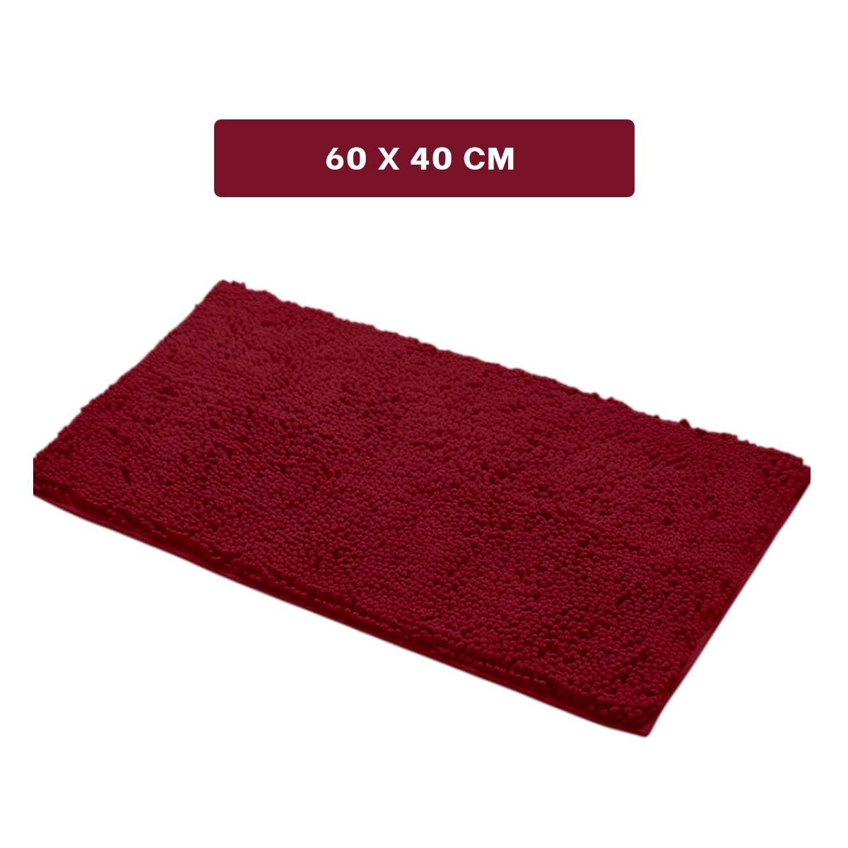 PACK4 TAPETE RECTANGULAR SUAVE DE PISO MICROFIBRA 40X60CM GUINDA PARA INTERIOR Y+REGALO STICKER - 4