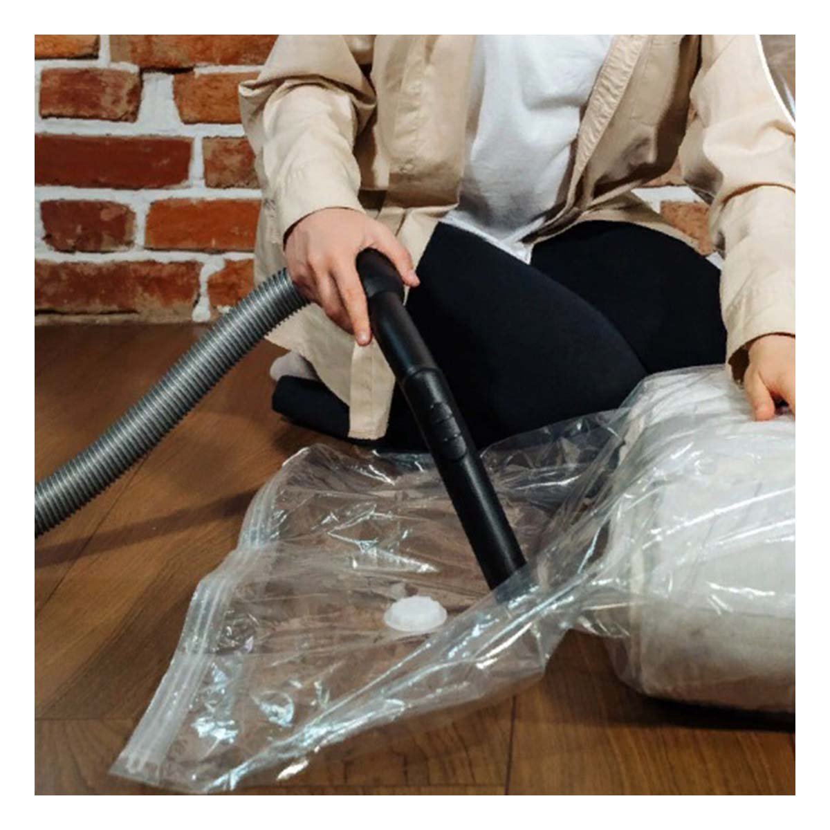 PACK6 SACO AL VACIO 90X120CM ANARANJADO PARA PROTEGER ROPA Y AHORRO DE ESPACIO - 5