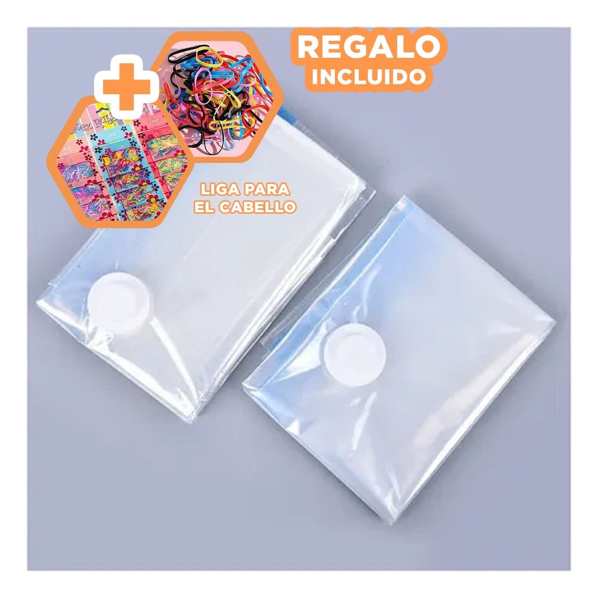 FUNDA AL VACIO 68X98CM NARANJA PARA GUARDAR ROPA DE TEMPORADA Y+LIGAS REGALO - 2