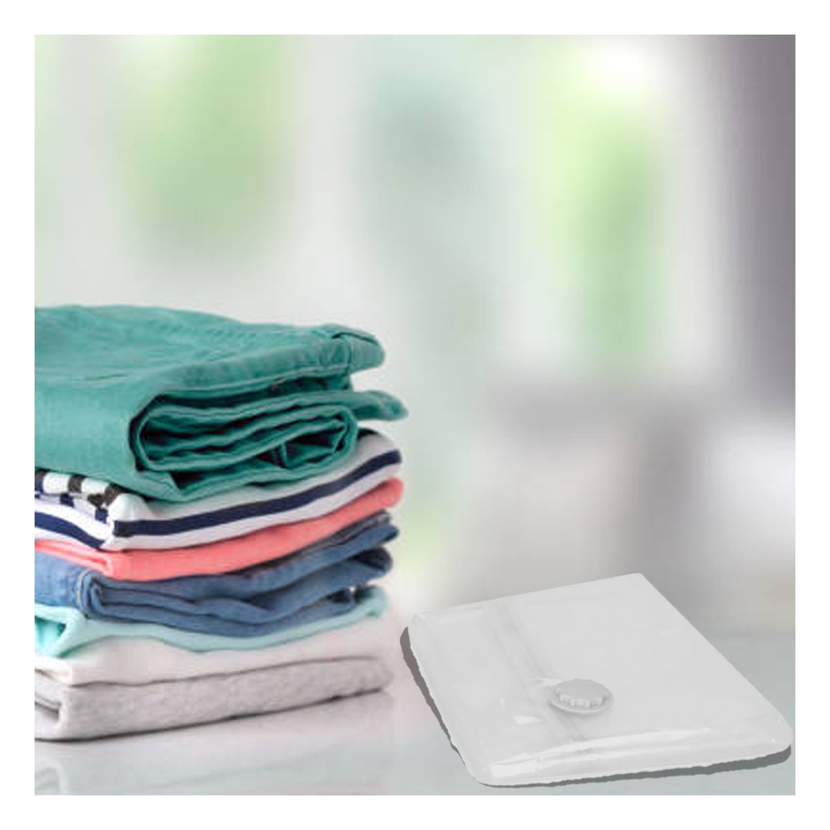 PACK4 CONTENEDOR SELLADO AL VACIO 68X98CM PARA ORGANIZAR ROPA Y MANTAS Y+PAPEL REGALO - 2