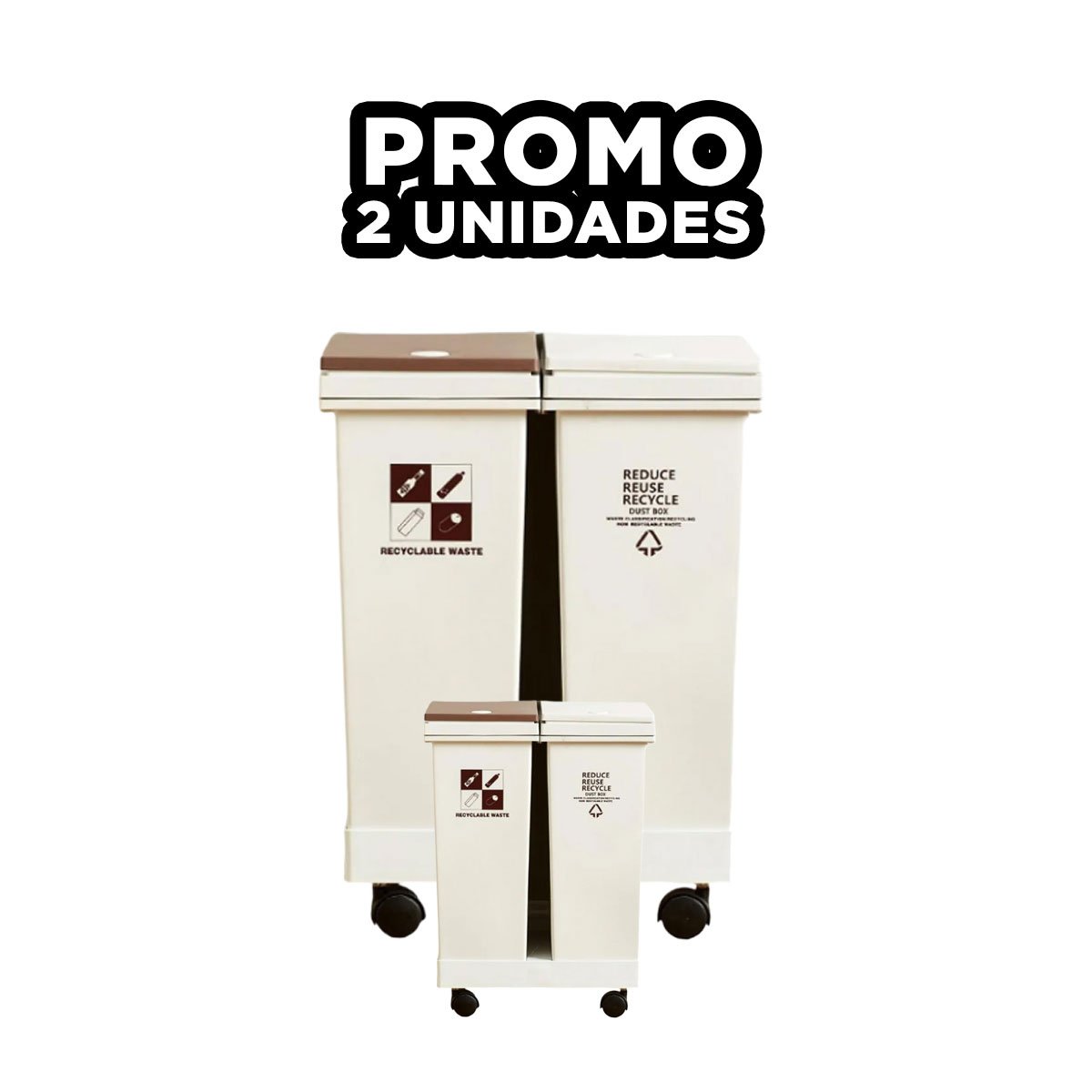 PACK2 ELEMENTO DOBLE DE BASURA 40L PARA USO DIARIO EN COCINA Y+REGALO STICKER - 1