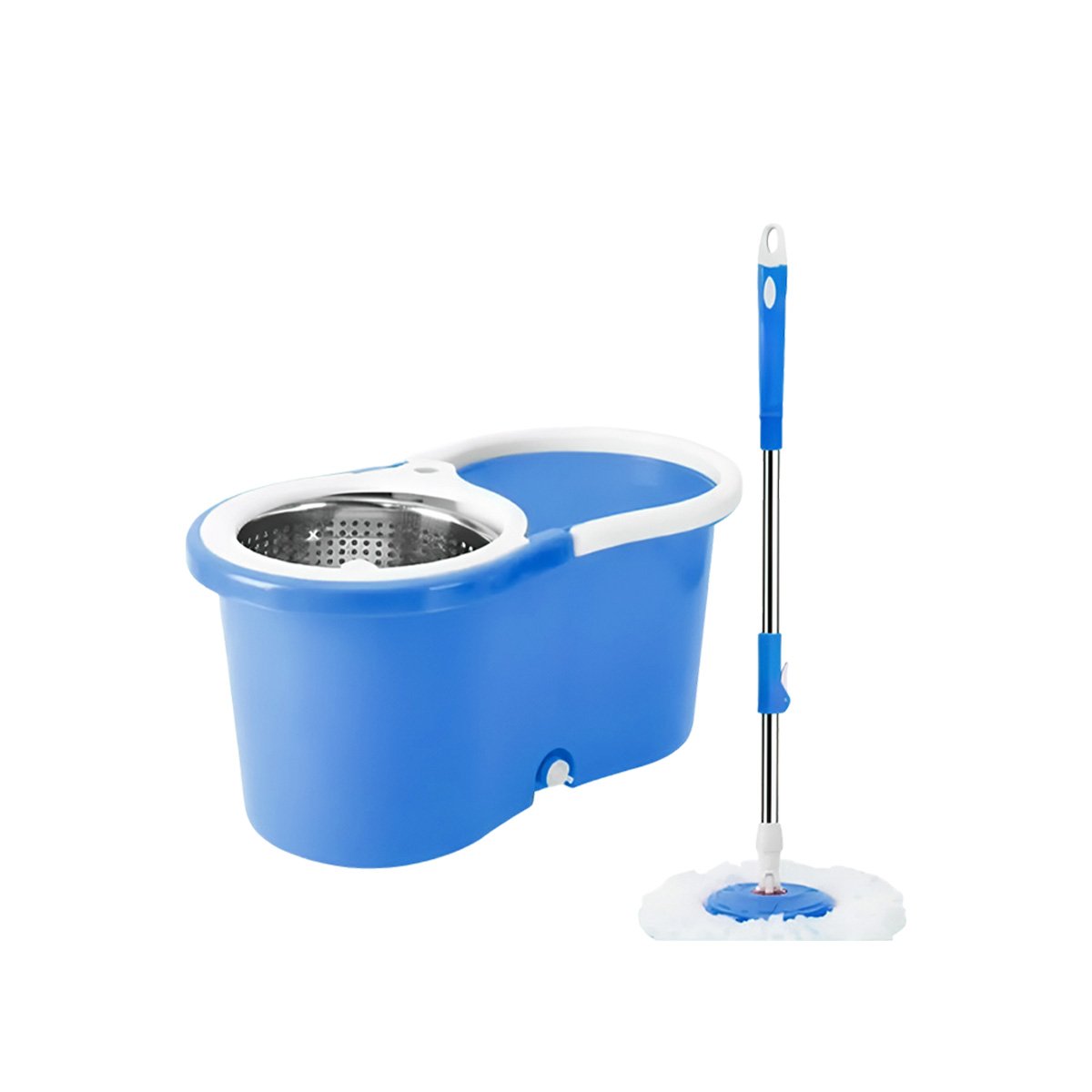 TRAPERO GIRATORIO 360 CON BALDE CENTRIFUGADOR AZUL PARA LIMPIEZA FACIL Y+REGALO STICKER - 1
