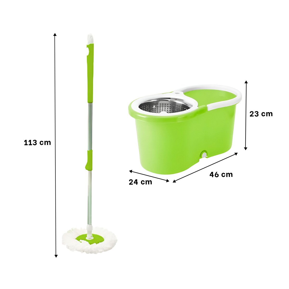 MOPA GIRATORIA 360 CON BALDE CENTRIFUGADOR PARA LIMPIEZA PRÁCTICA EN CASA Y+PAPEL REGALO - 4