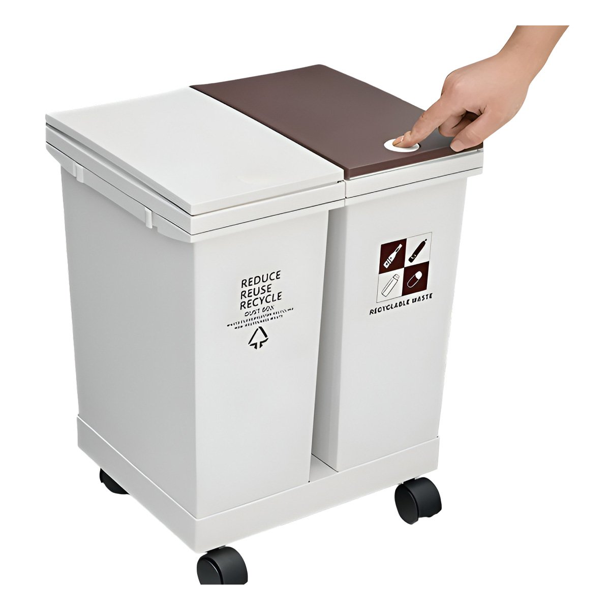CONTENEDOR DE BASURA DOBLE 40L PARA COCINA ORGANIZADA Y HOGAR Y+LIGAS REGALO - 5