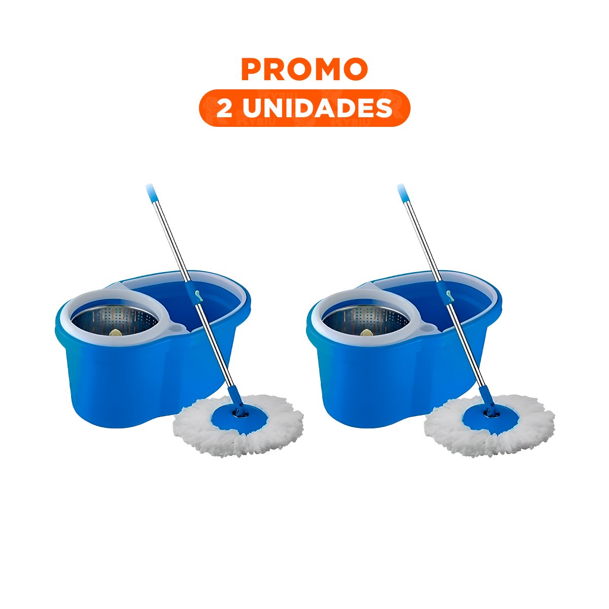 PACK2 KIT GIRATORIO 360 CON BALDE CENTRIFUGADOR ROJO PARA LIMPIEZA EN CASA Y+REGALO STICKER - 1