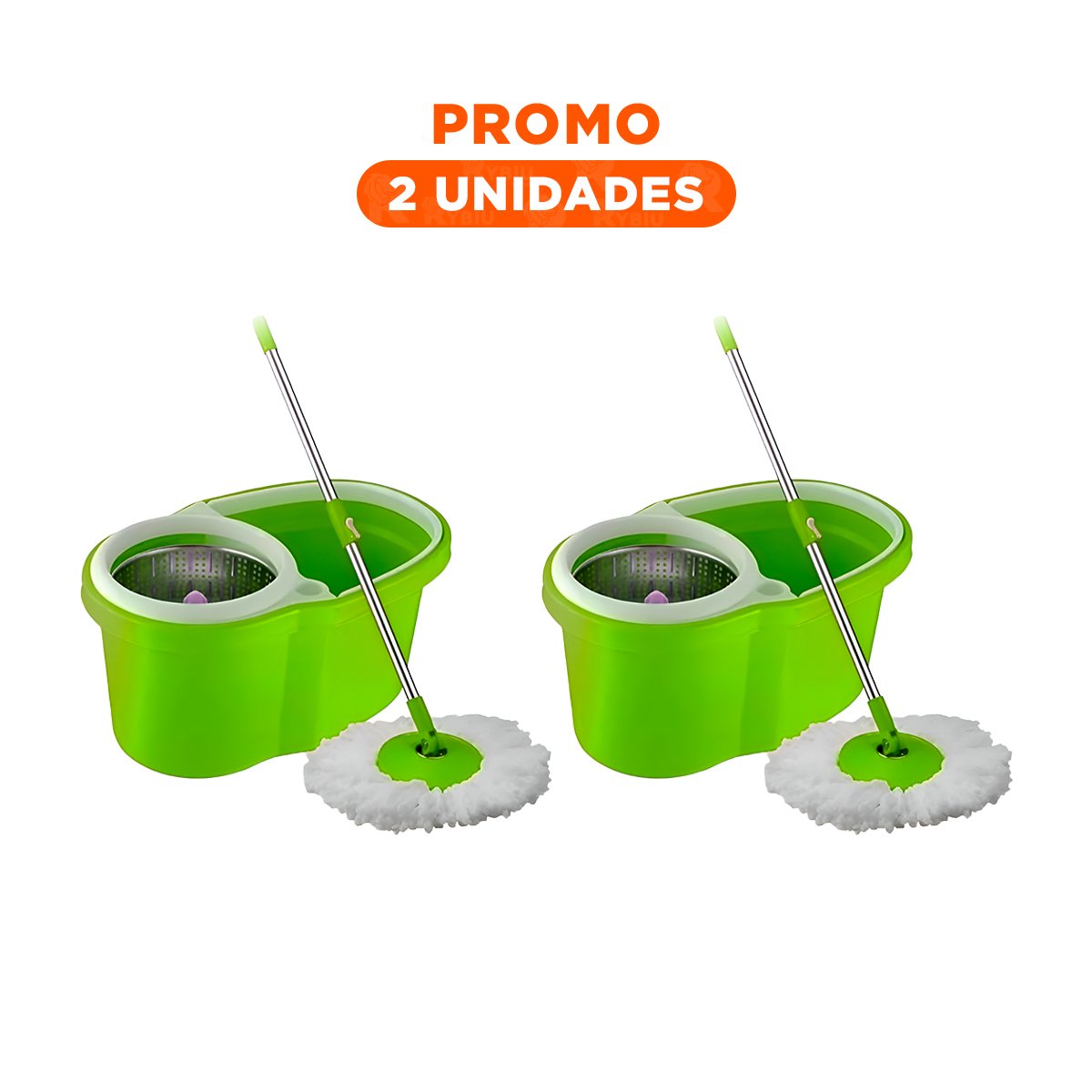PACK2 HERRAMIENTA DE LIMPIEZA GIRATORIA 360 CON BALDE CENTRIFUGADOR HOGAR Y+REGALO STICKER - 1