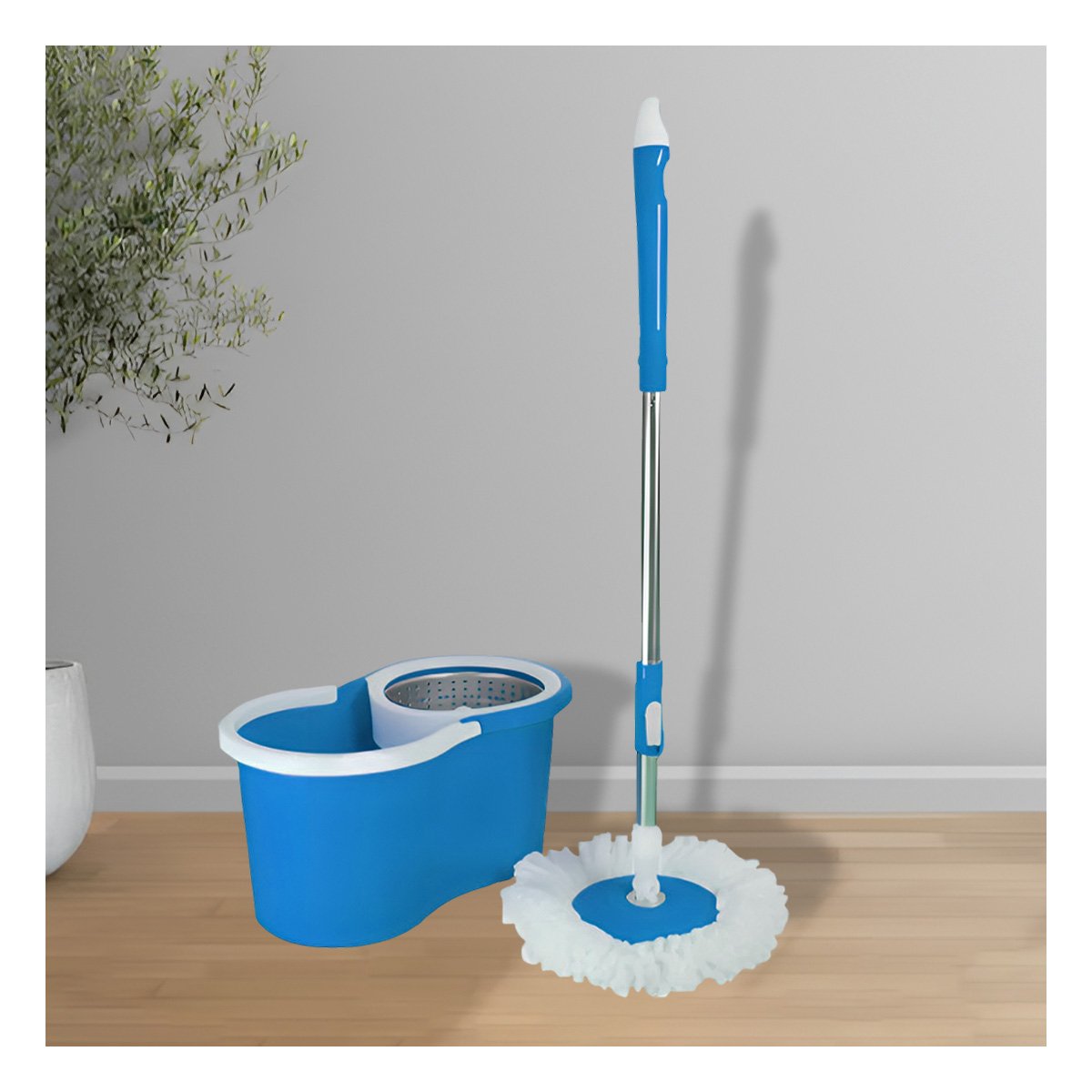 PACK2 SISTEMA GIRATORIO 360 CON BALDE CENTRIFUGADOR AZUL PARA LIMPIEZA DEL HOGAR - 5