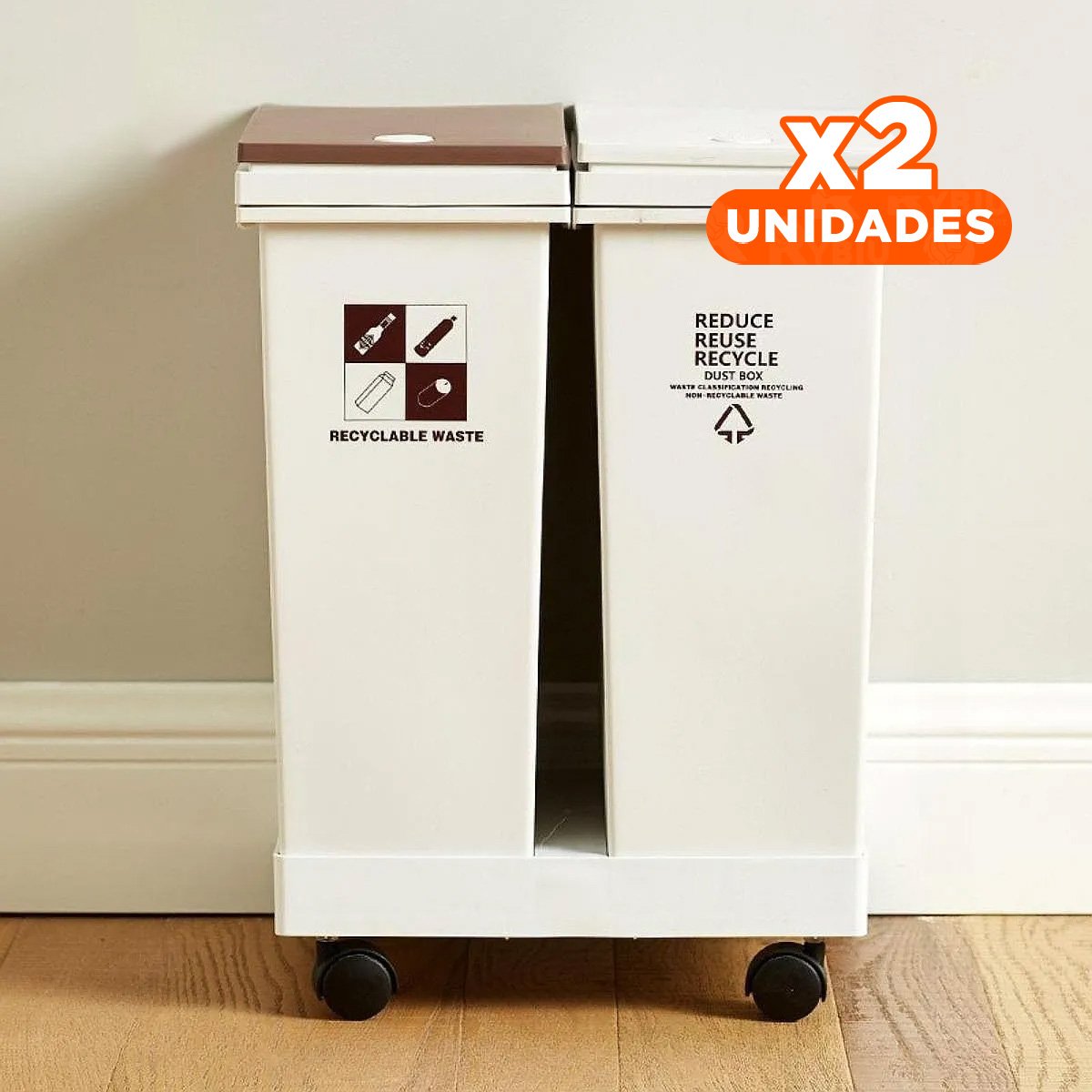 PACK2 PRODUCTO DOBLE DE BASURA 40L PARA ORGANIZACION DEL HOGAR Y+PAPEL REGALO - 1