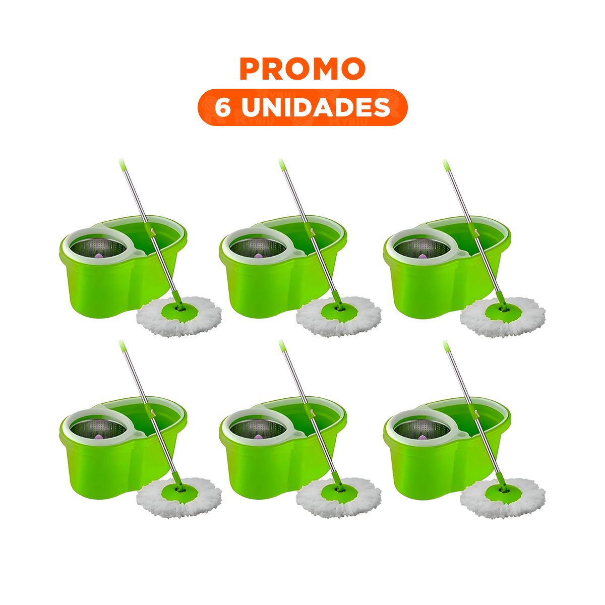 PACK6 ARTÍCULO DE LIMPIEZA GIRATORIO 360 CON BALDE CENTRIFUGADOR PARA CASA Y+REGALO STICKER - 1