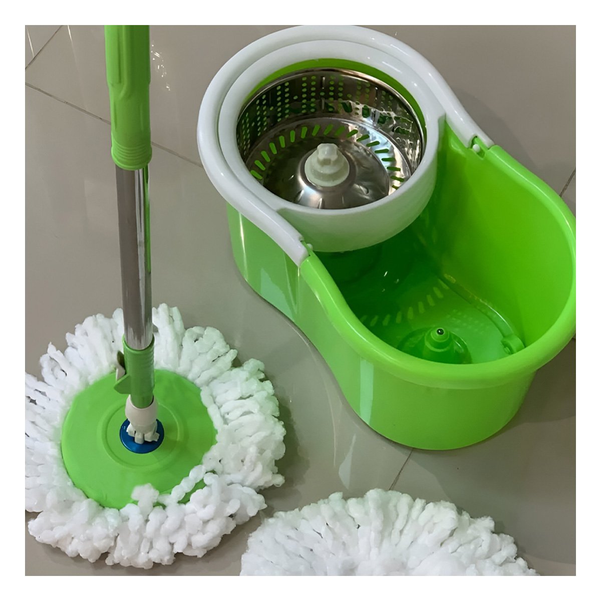 TRAPEADOR GIRATORIO 360 CON BALDE CENTRIFUGADOR PARA LIMPIEZA DE HOGAR - 1
