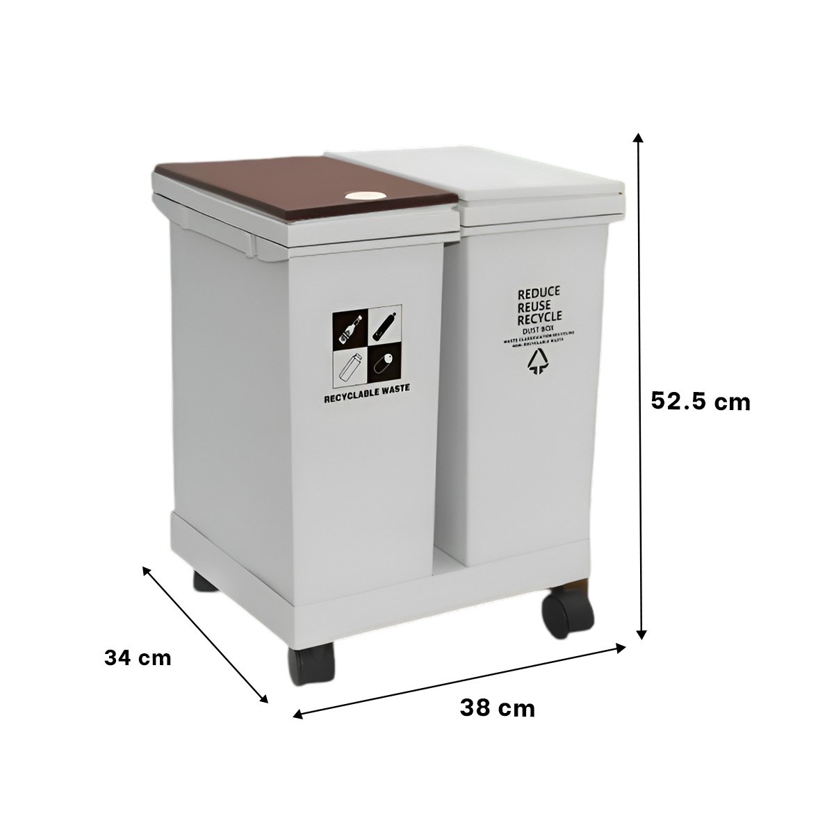 PACK2 RECIPIENTE DOBLE DE BASURA 40L PARA SEPARAR RESIDUOS EN CASA - 4