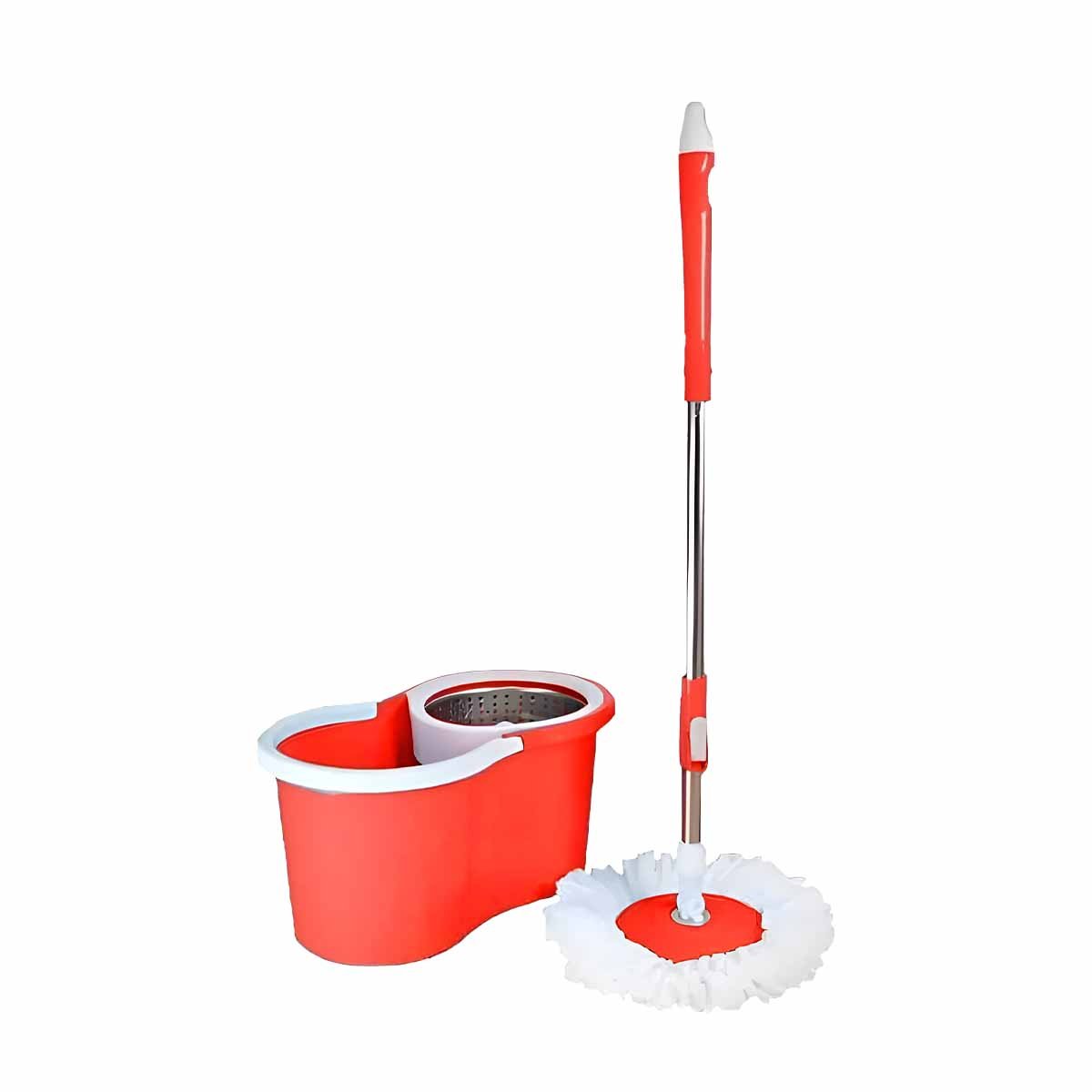 ESCOBILLON GIRATORIO 360 CON BALDE CENTRIFUGADO ROJO PARA USO DIARIO EN EL HOGAR Y+LIGAS REGALO - 5