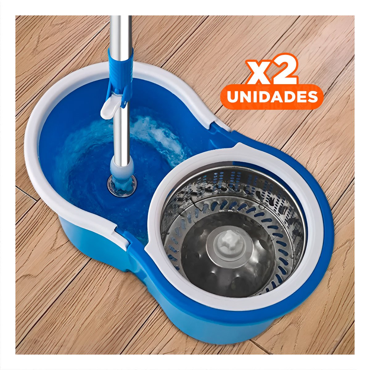 PACK2 SISTEMA GIRATORIO 360 CON BALDE CENTRIFUGADOR ROJO PARA LIMPIEZA DOMESTICA - 1