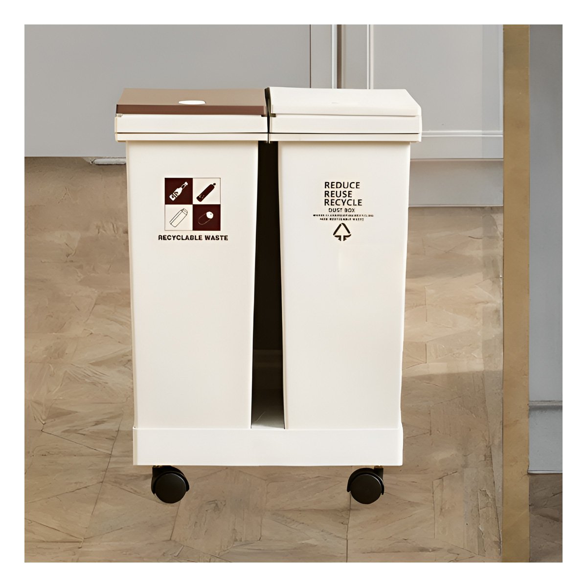 CESTO DE BASURA DOBLE 40L PARA MANTENER EL ORDEN DEL HOGAR Y+POST IT - 1