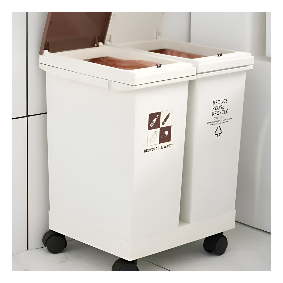 CESTO DE BASURA DOBLE 40L PARA MANTENER EL ORDEN DEL HOGAR Y+POST IT - 3