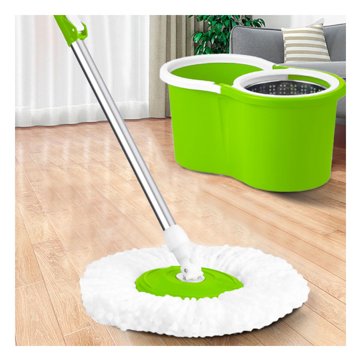 PACK4 ELEMENTO DE LIMPIEZA GIRATORIO 360 CON BALDE CENTRIFUGADOR HOGAR Y+PAPEL REGALO - 5