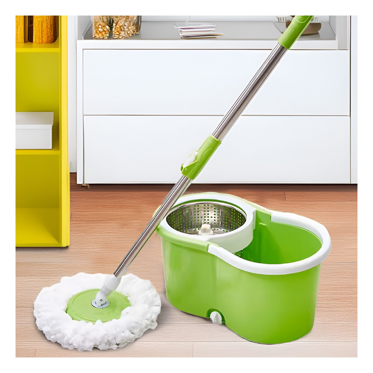 TRAPERO GIRATORIO 360 CON BALDE CENTRIFUGADOR PARA ORDEN Y LIMPIEZA DEL HOGAR Y+REGALO STICKER - 2