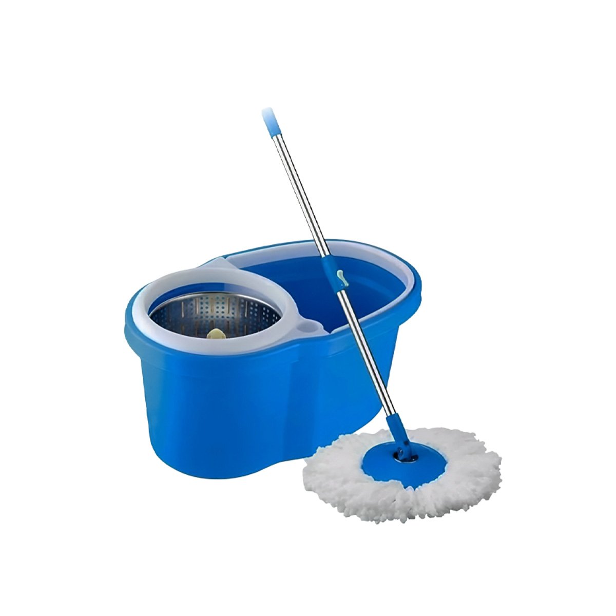 ESCOBILLON GIRATORIO 360 CON BALDE CENTRIFUGADOR AZUL PARA USO DIARIO EN CASA Y+LIGAS REGALO - 5