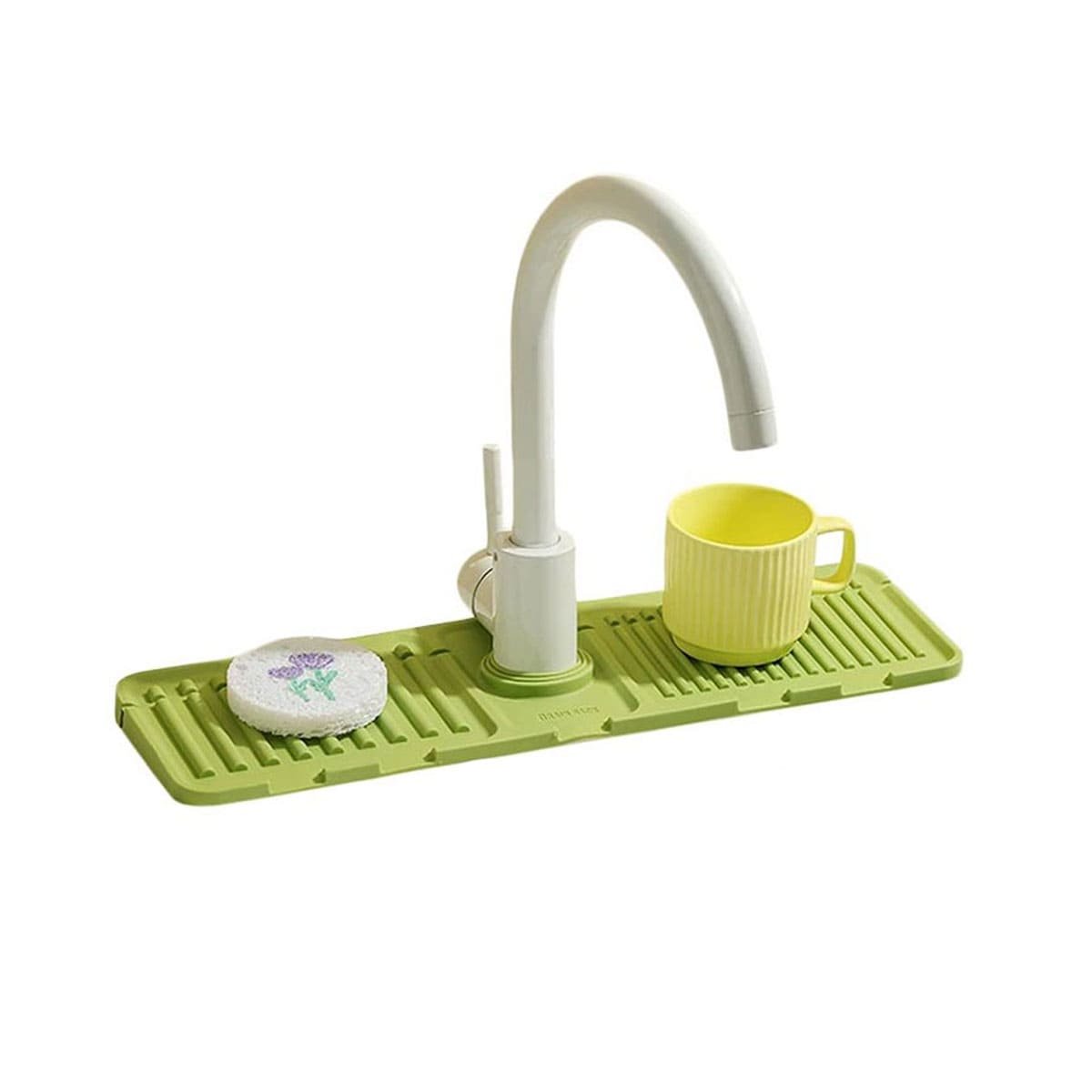 SUPERFICIE DE DRENAJE DE SILICONA CON RAYAS VERDE CLARO PARA CASA Y+LIGAS REGALO - 5