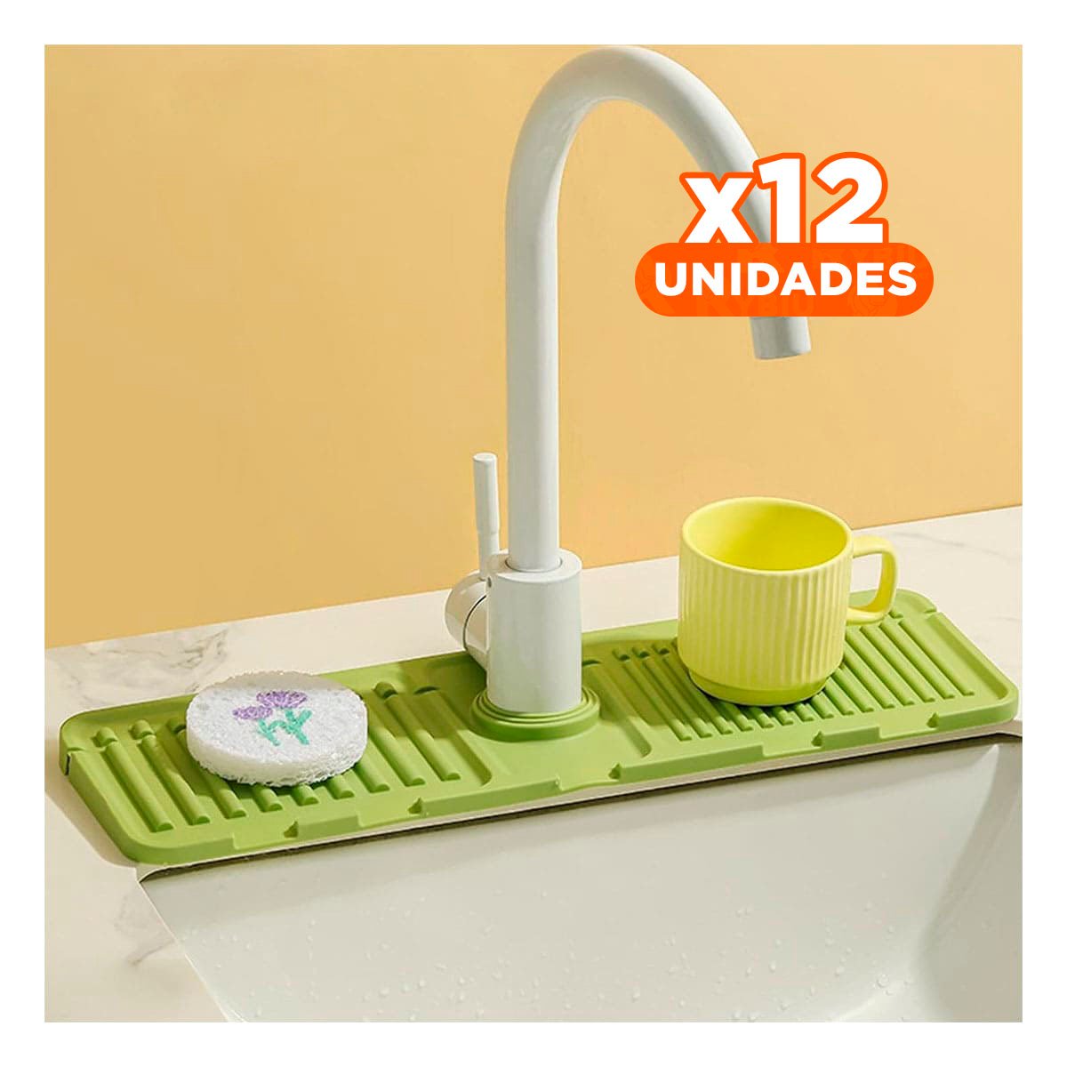 PACK12 ACCESORIO FLEXIBLE DE DRENAJE DE SILICONA CON RAYAS VERDE CLARO Y+PAPEL REGALO - 1