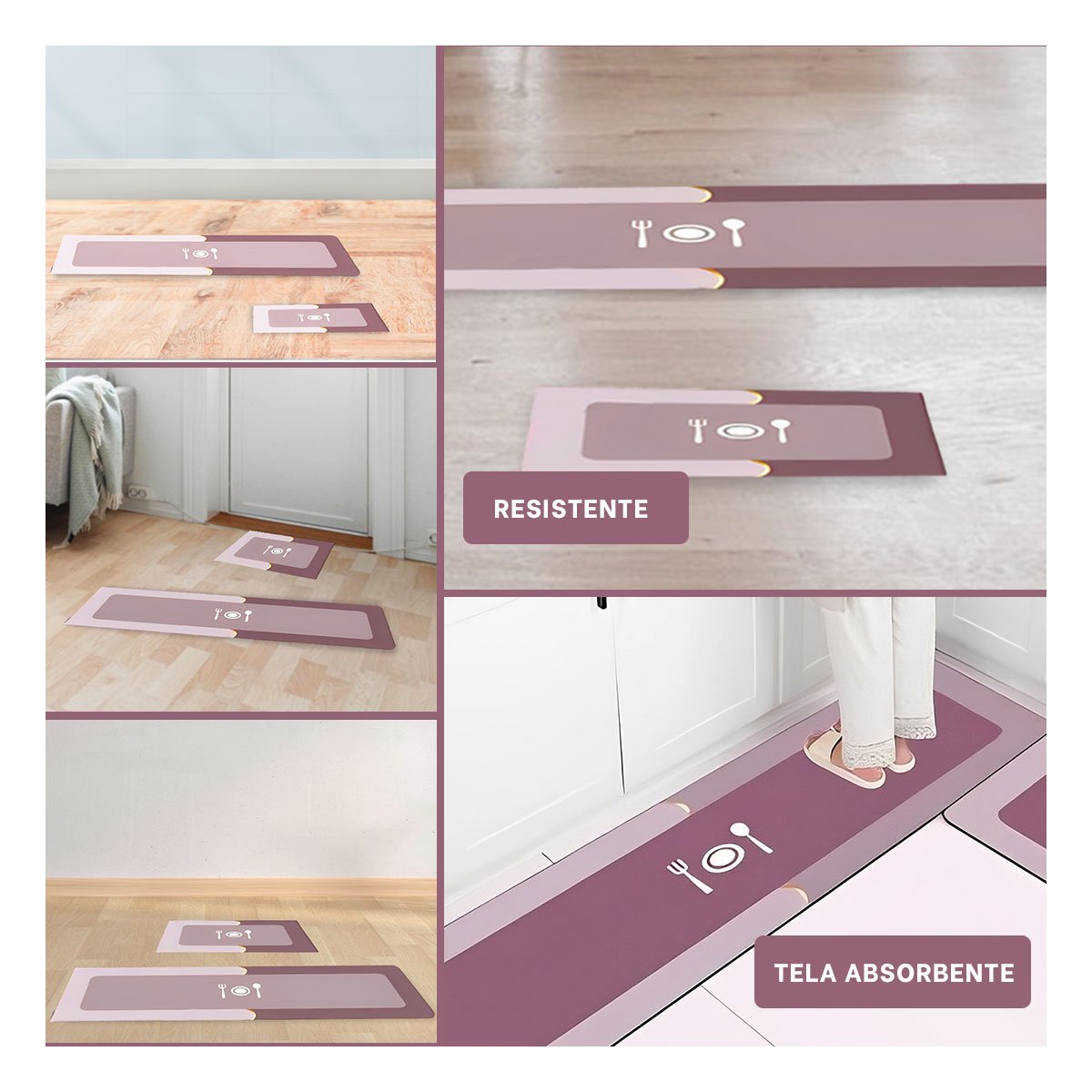 PACK6 SOLUCION ANTIDESLIZANTE DE PISO PARA COCINA Y USO CONSTANTE ROSADO Y+PAPEL REGALO - 3