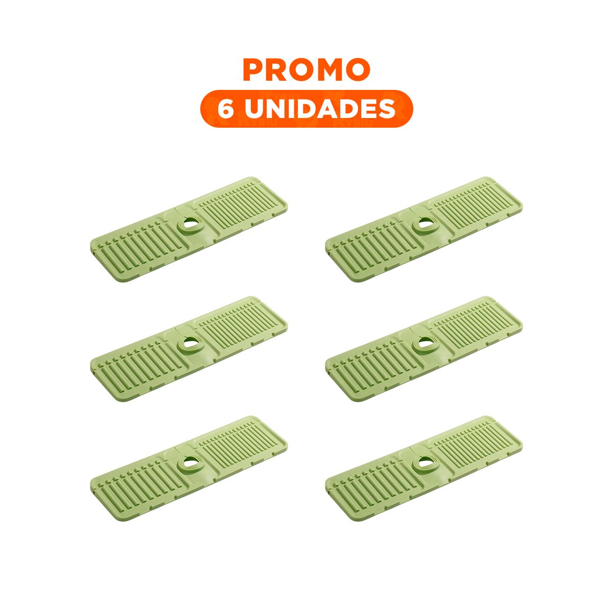 PACK6 IMPLEMENTO DE DRENAJE DE SILICONA CON RAYAS VERDE CLARO Y+REGALO STICKER - 1